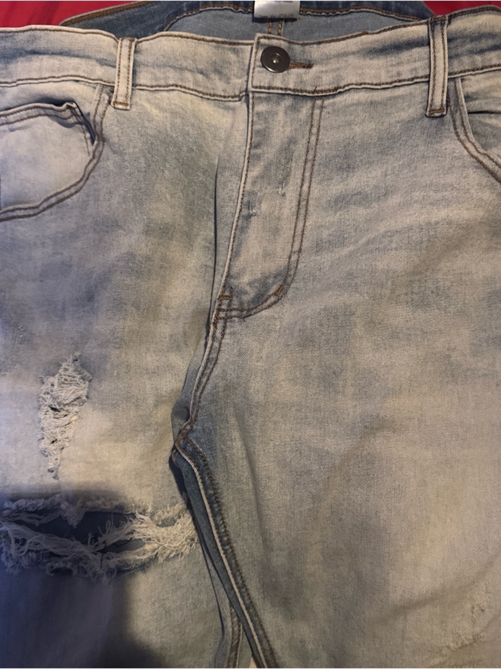 Men's Skinny Distressed Light Blue Jeans